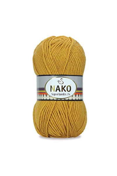 NAKO Superlambs 25 Yünlü El Örgü Ipi Renk Kodu: 10273 Hardal