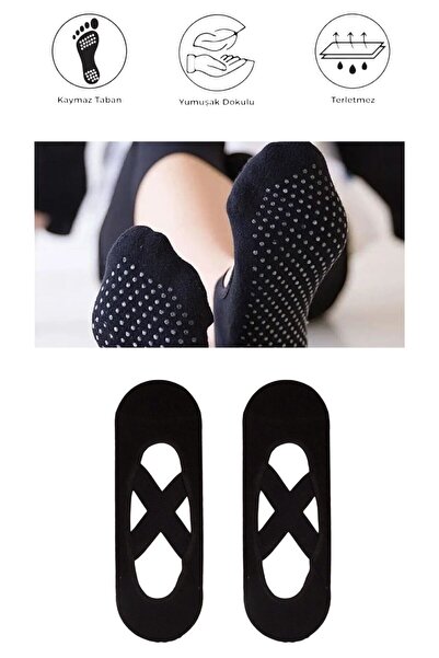 marufshop Чорапи за йога, пилатес, фитнес, танци и спорт с неплъзгаща се подметка от 2 части