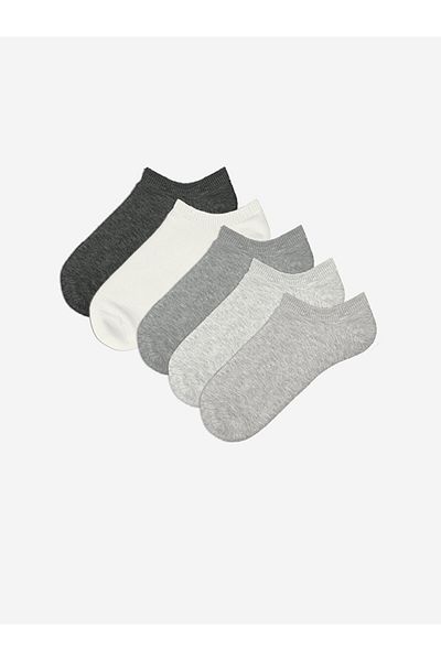 LC Waikiki New Season Women's Plain Booties Socks 5 Pack - S59779Z8