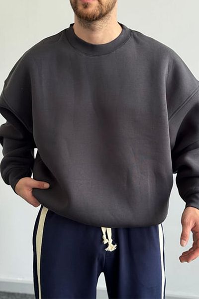 Moderk Men's Oversize Crew Neck Sweatshirt - 3 Thread