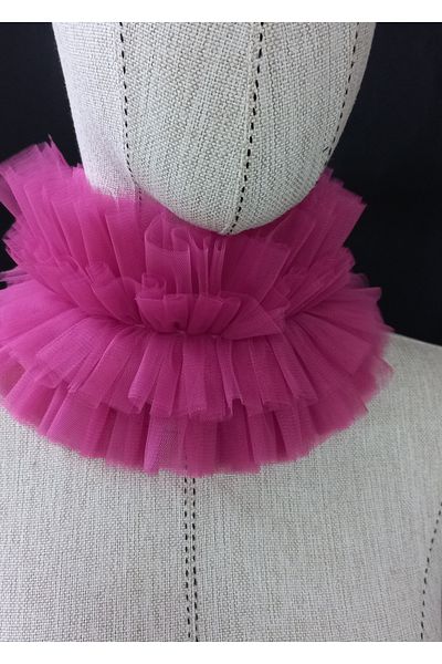 es moda shop Fuchsia Isabella Cosplay and Party Neck Ruffle