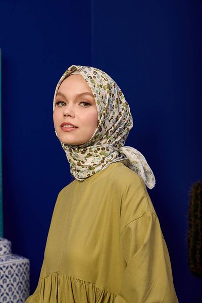 İpekhan Μαλακό κασκόλ Grey Olive - Marrakech Collection 1193-26