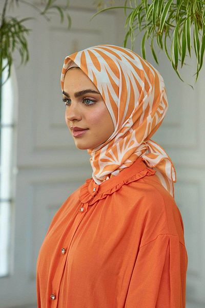 İpekhan Soft Scarf Orange Cream Summer Sparkle Collection - 1184-01