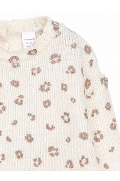 LC Waikiki Crew Neck Patterned Knitwear Girls Sweater - W4Lm83Z1