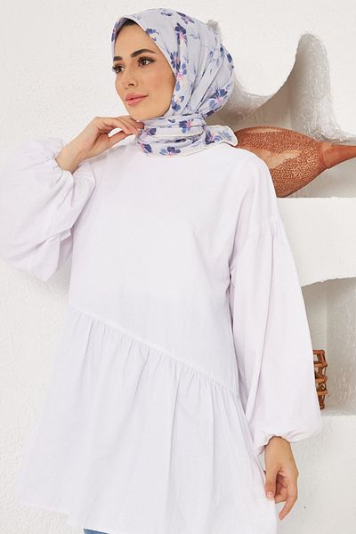 İpekhan Φουλάρι από βαμβακερή βισκόζη Daisy Lilac