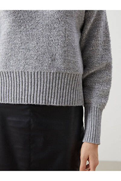 LC Waikiki Gray Half Turtleneck Women's Knitwear Sweater