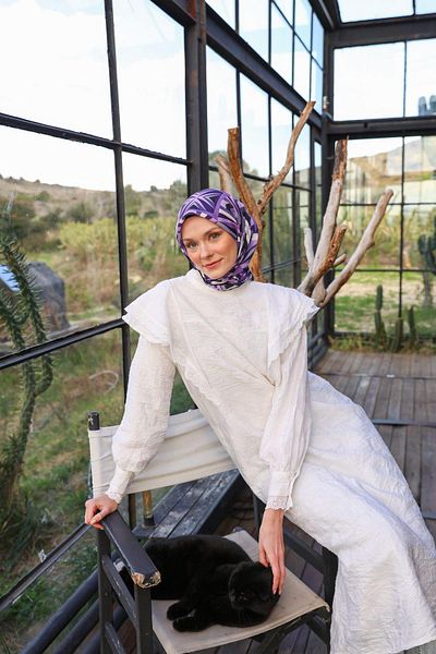 İpekhan Μαλακό κασκόλ Prism Pattern Purple 1163-14