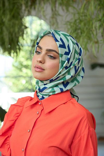 İpekhan Summer Sparkle Collection Μαλακό Φουλάρι Πράσινο Μπλε 1187-08