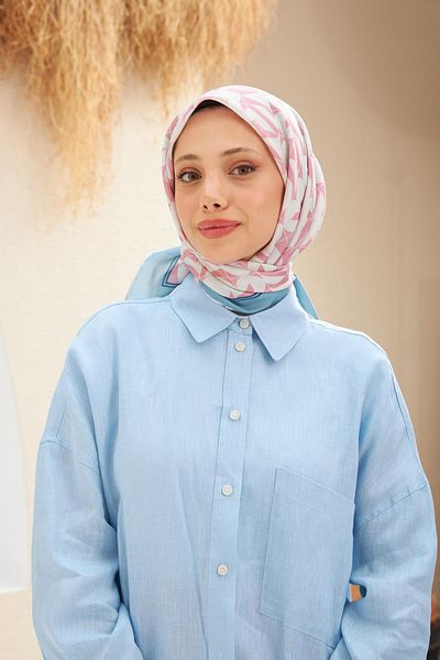 İpekhan Eva Pattern Scarf Powder Pink 1132-01