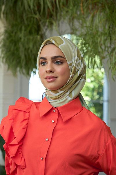 İpekhan Eșarfă moale Petrol Cream Summer Sparkle Collection - 1188-02
