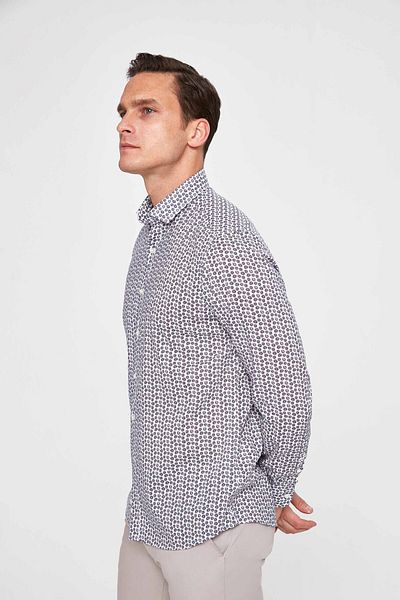 Twn Slim Fit Navy Blue εμπριμέ πουκάμισο