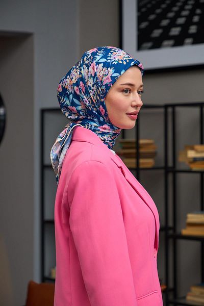 İpekhan Midnight Blue Soft Scarf - Harmony Collection 1177-14