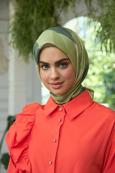 İpekhan Πράσινο μαλακό κασκόλ Summer Sparkle Collection - 1186-08