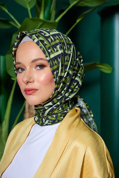 İpekhan Μαλακό κασκόλ Marrakech Collection Black Hunter Green 1203-14