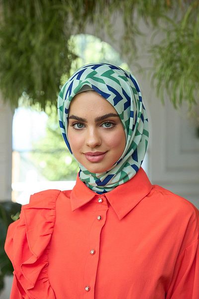 İpekhan Summer Sparkle Collection Μαλακό Φουλάρι Πράσινο Μπλε 1187-08