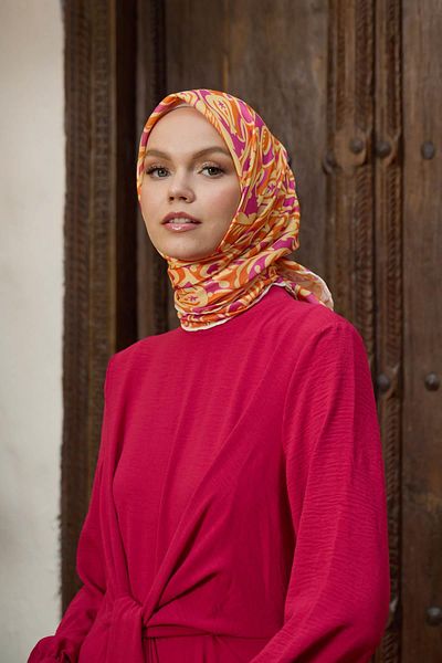 İpekhan Marrakech Συλλεκτικό Μαλακό Κασκόλ Coral Pink 1195-02