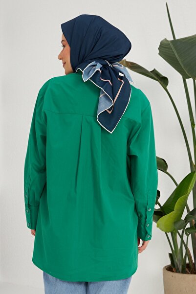 İpekhan Темно-синій бавовняно-віскозний однотонний еспарцет з візерунком