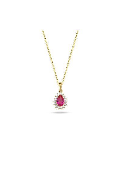GOLDKUPE 14 Ayar Altın Yakut Modeli Kolye 2.15 gr