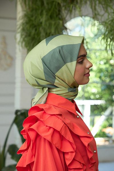 İpekhan Πράσινο μαλακό κασκόλ Summer Sparkle Collection - 1186-08