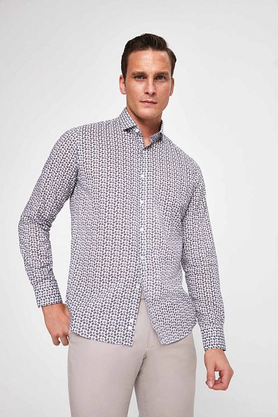 Twn Slim Fit Navy Blue εμπριμέ πουκάμισο