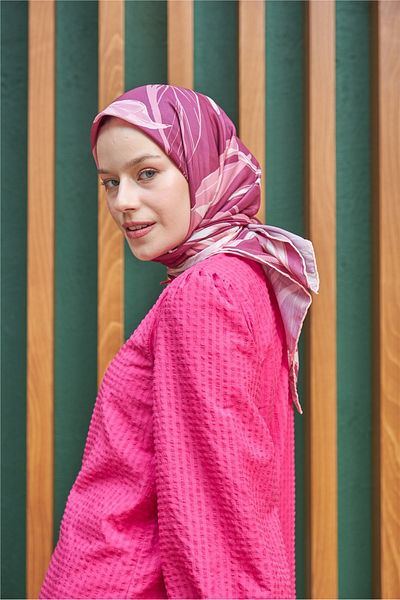 İpekhan Φουλάρι από βαμβακερή βισκόζη Lotus Burgundy