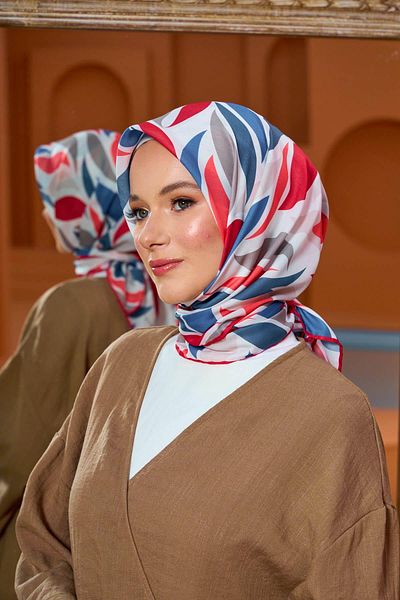 İpekhan Μαλακό κασκόλ Marrakech Collection Κόκκινο Γκρι 1201-12