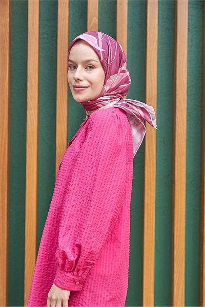 İpekhan Φουλάρι από βαμβακερή βισκόζη Lotus Burgundy