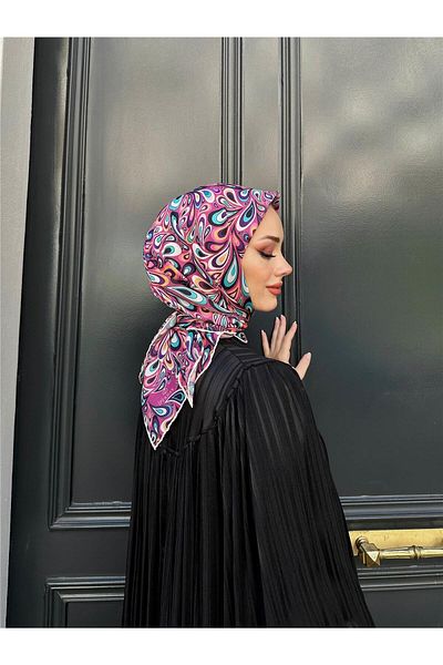 İpekhan Relax Ebruli Soft Scarf Pink 1147-05