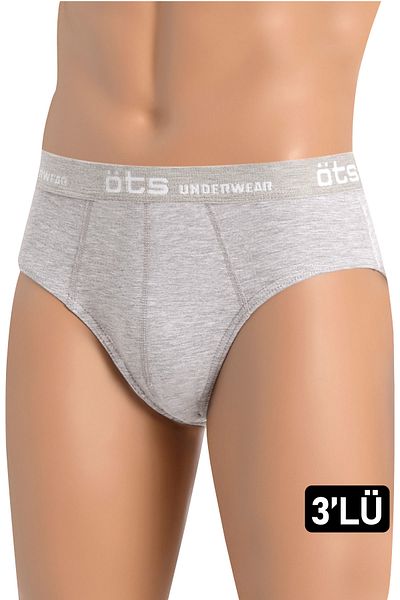 Öts Ανδρικά Σλιπ Lycra 3 τεμαχίων σε γκρι χρώμα