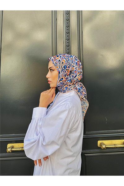 İpekhan Relax Ebruli Soft Scarf White Cream 1147-11