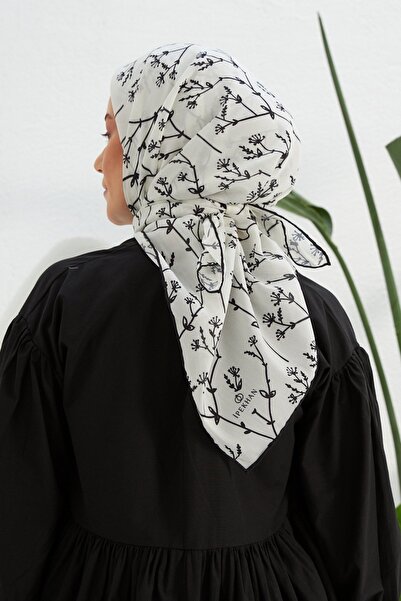 İpekhan Білий шарф з оливкової бавовни та віскози