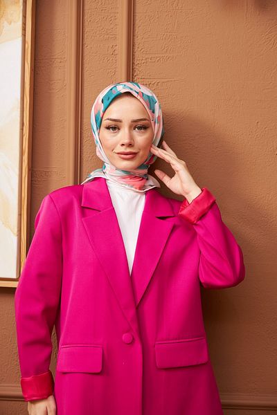 İpekhan Nature Line Rose Soft Scarf Khaki Baby Blue 1156-10