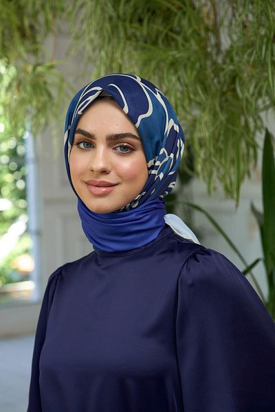 İpekhan Eșarfă moale albastru bleumarin - Colecția Summer Sparkle 1188-08