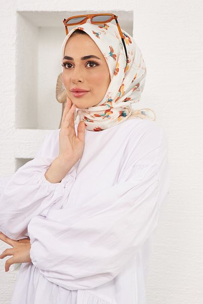İpekhan Φουλάρι Daisy Orange Cotton Viscose
