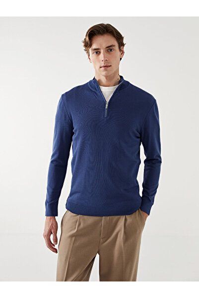 LC Waikiki Lcw Vision Indigo Mock Neck Long Sleeve Men's Knitwear Sweater