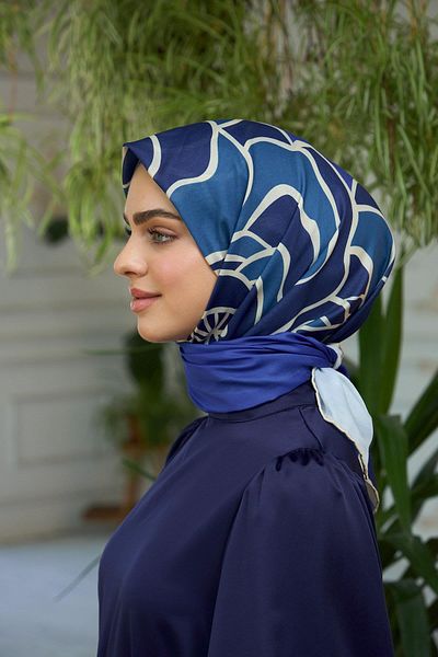 İpekhan Eșarfă moale albastru bleumarin - Colecția Summer Sparkle 1188-08