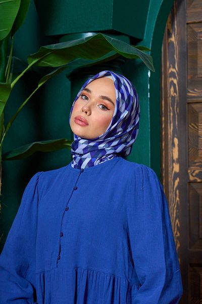 İpekhan Μαλακό κασκόλ Marrakech Collection Cobalt Blue 1205-13