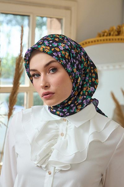 İpekhan Summer Luminance Collection Μαλακό Φουλάρι Βιολετί Μαύρο 1191-11