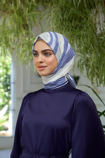 İpekhan Μαλακό κασκόλ Grey Cream Summer Shine Collection - 1183-15