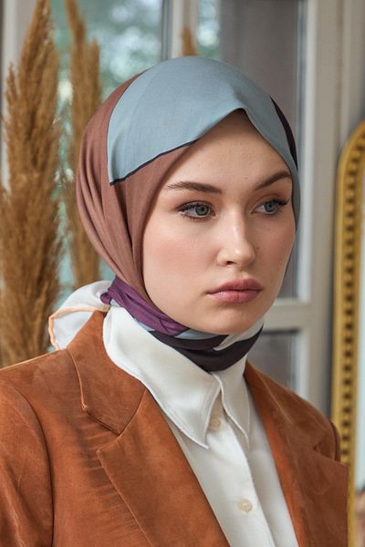 İpekhan Μαλακό κασκόλ Bitter Brown Grey Summer Shine Collection - 1190-13