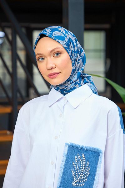 İpekhan Κασκόλ Soft Harmony Collection - Blue Grey 1182-15