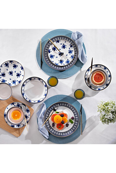 Schafer Melina Porselen Yemek Takımı 24 Parça-Lacivert
