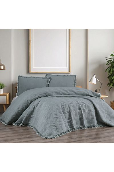 Schafer Home Clara Bedspread Set 3 Pieces-Grey