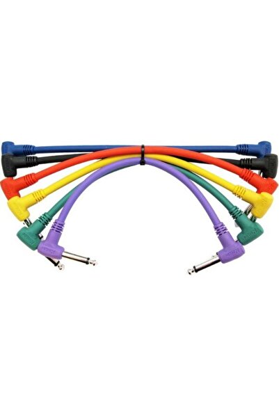 Kırlın I6-243-0.15M- 6 COLORS 6 брой Педал Ара Кабел 15 см