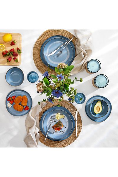 Schafer Hope Dining Set 24 Pieces-blue