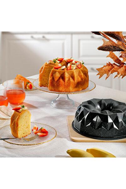 Schafer Black Stone Pırıltı Döküm Kek Kalıbı 1 Parça-Siyah