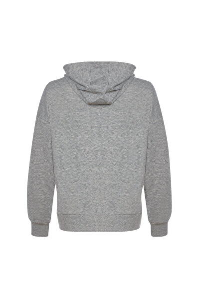 hummel HELEN Gri Kadın Fermuarlı Sweatshirt