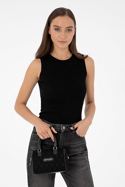 Pierre Cardin Geantă neagră de umăr încrucișată pentru femei 05PO24K1674