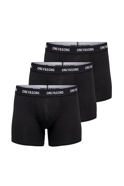 Only & Sons Onsfitz 3 Pack Black Boxers - 3854 Noos