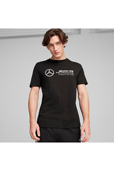 Puma Herren T-Shirt - MAPF1 Mercedes Essential Logo Tee, Rundhals, Baumwolle, einfarbig